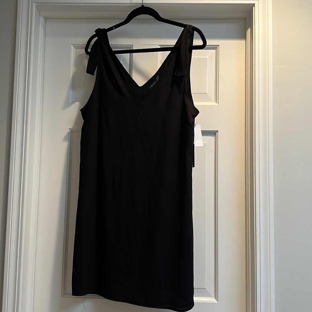 NWT Tie Shoulder Black Slip Dress
